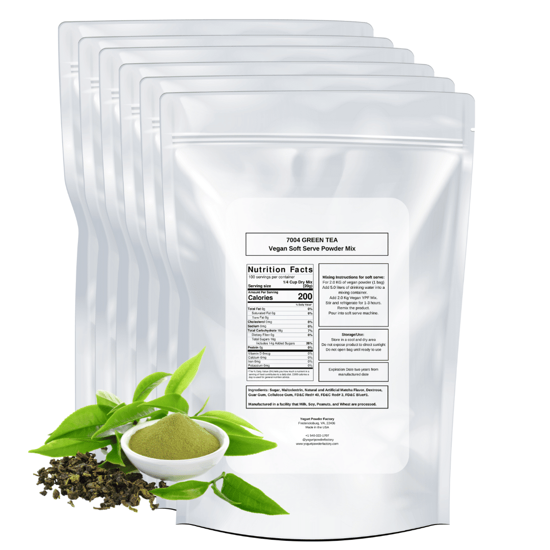 Vegan Green Tea Frozen Yogurt Pre Mix One Box (12kg/26.45lb) image 2