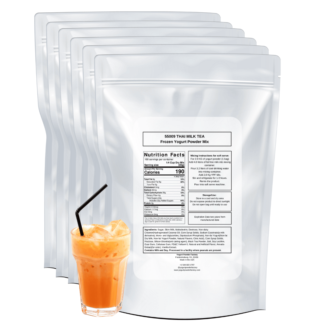 Thai Milk Tea Frozen Yogurt Pre Mix One Box (12kg/26.45lb) image 2