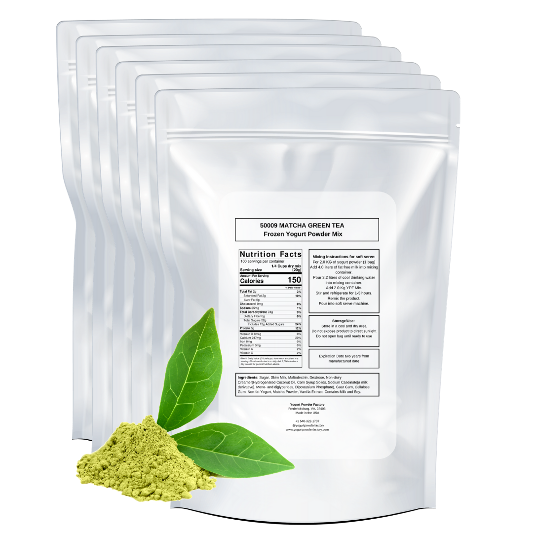 Matcha Green Tea Frozen Yogurt Pre Mix One Box (12kg/26.45lb) image 2