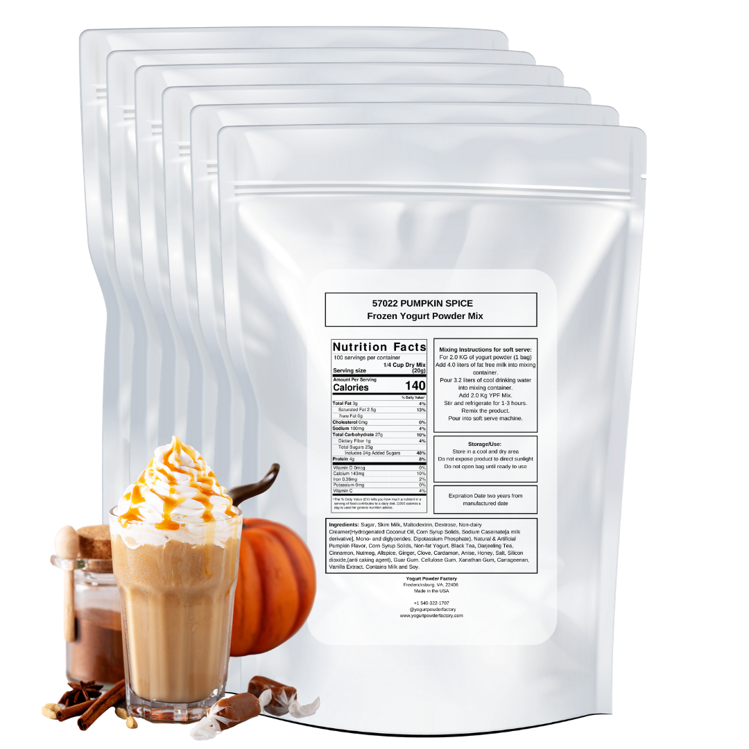 Pumpkin Spice Frozen Yogurt Pre Mix One Box (12kg/26.45lb) image 2