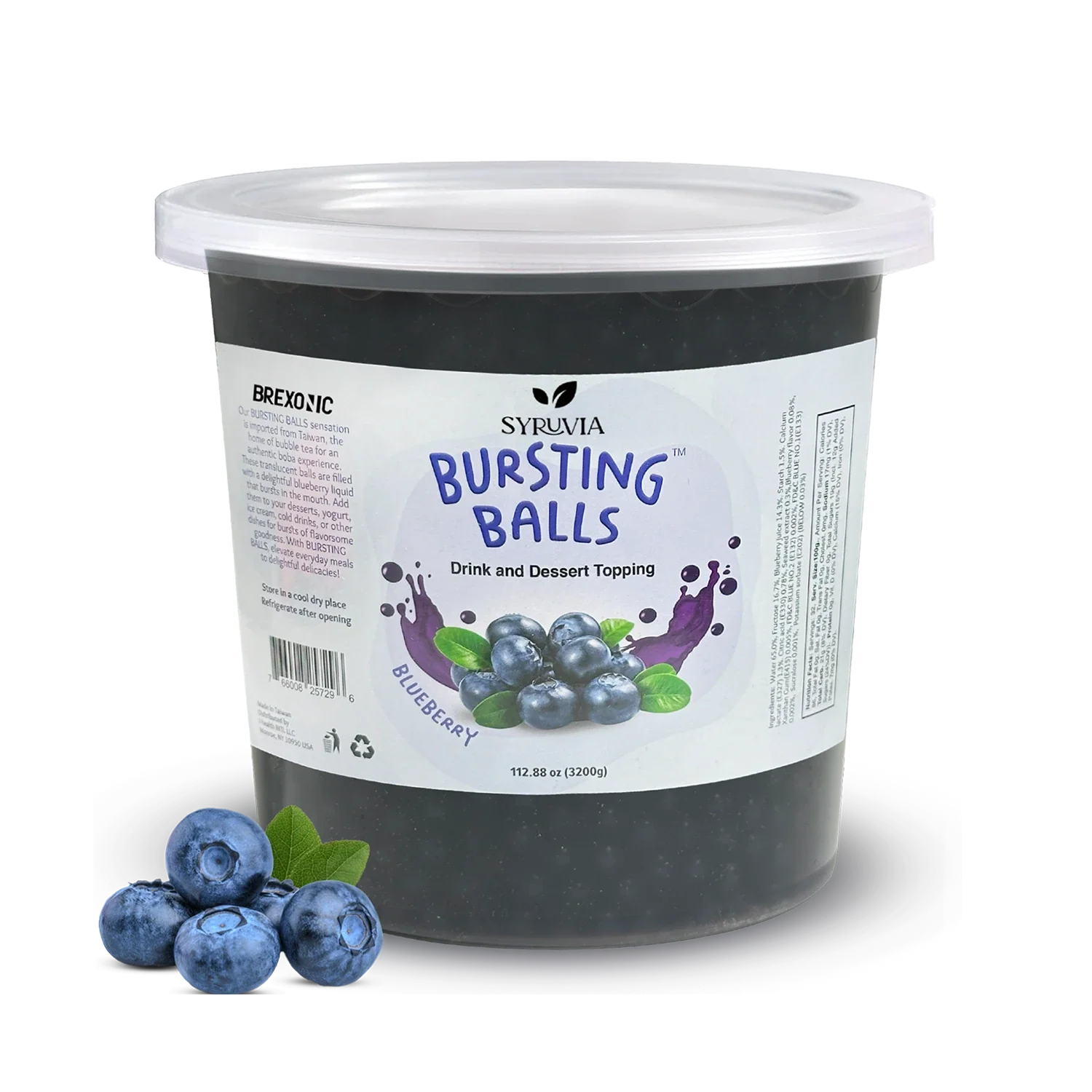 7 LB Blueberry Flavored Boba Balls for a Bursting and Popping Boba Experience ( 1 case 4x 7lb)