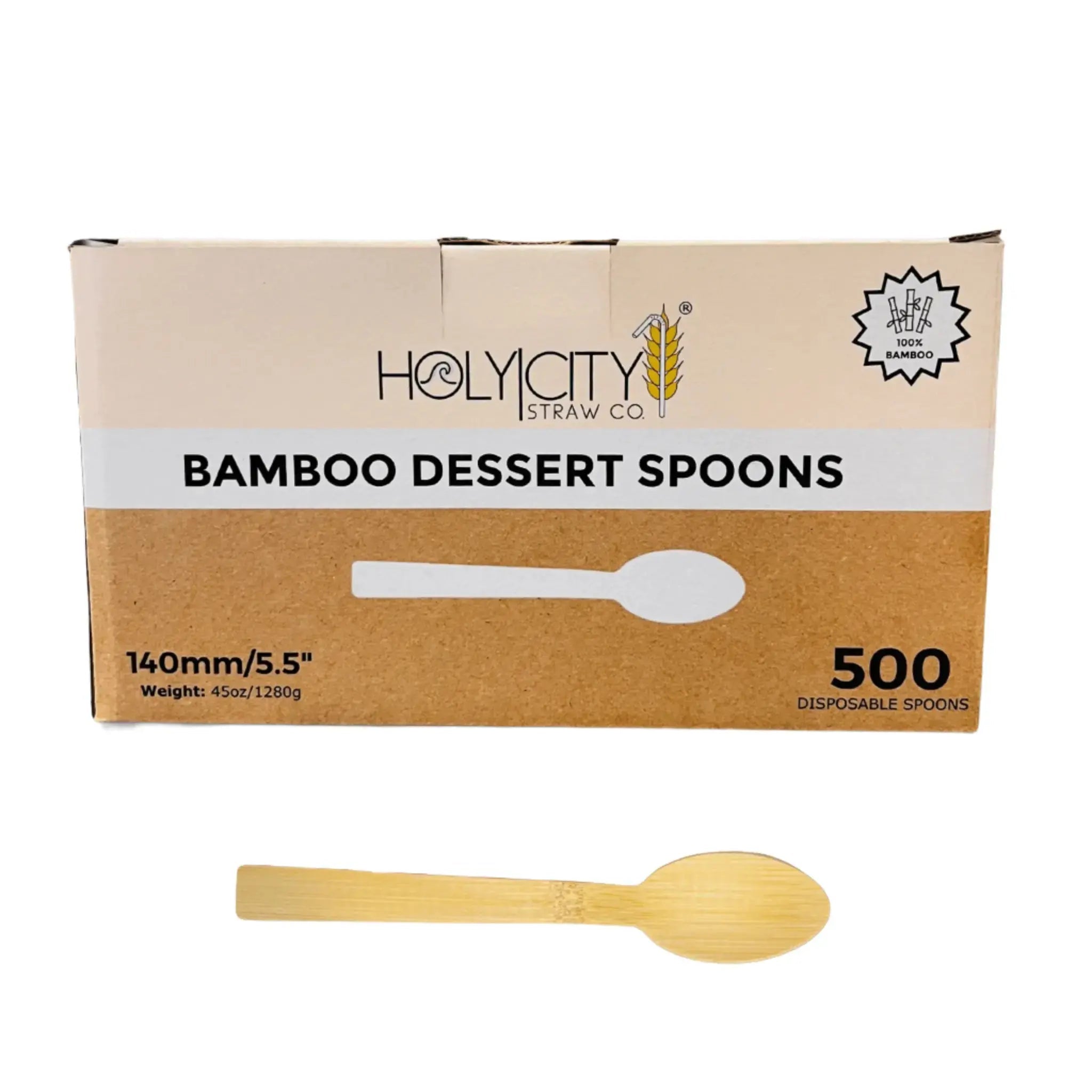 5.5" Bamboo Dessert Spoons
