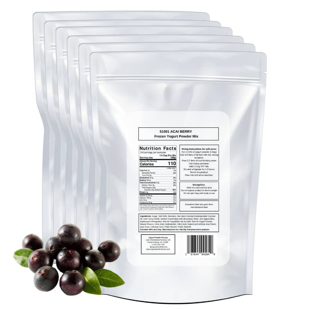 Acai Berry Frozen Yogurt Pre Mix One Box (12kg/26.45lb) image 2