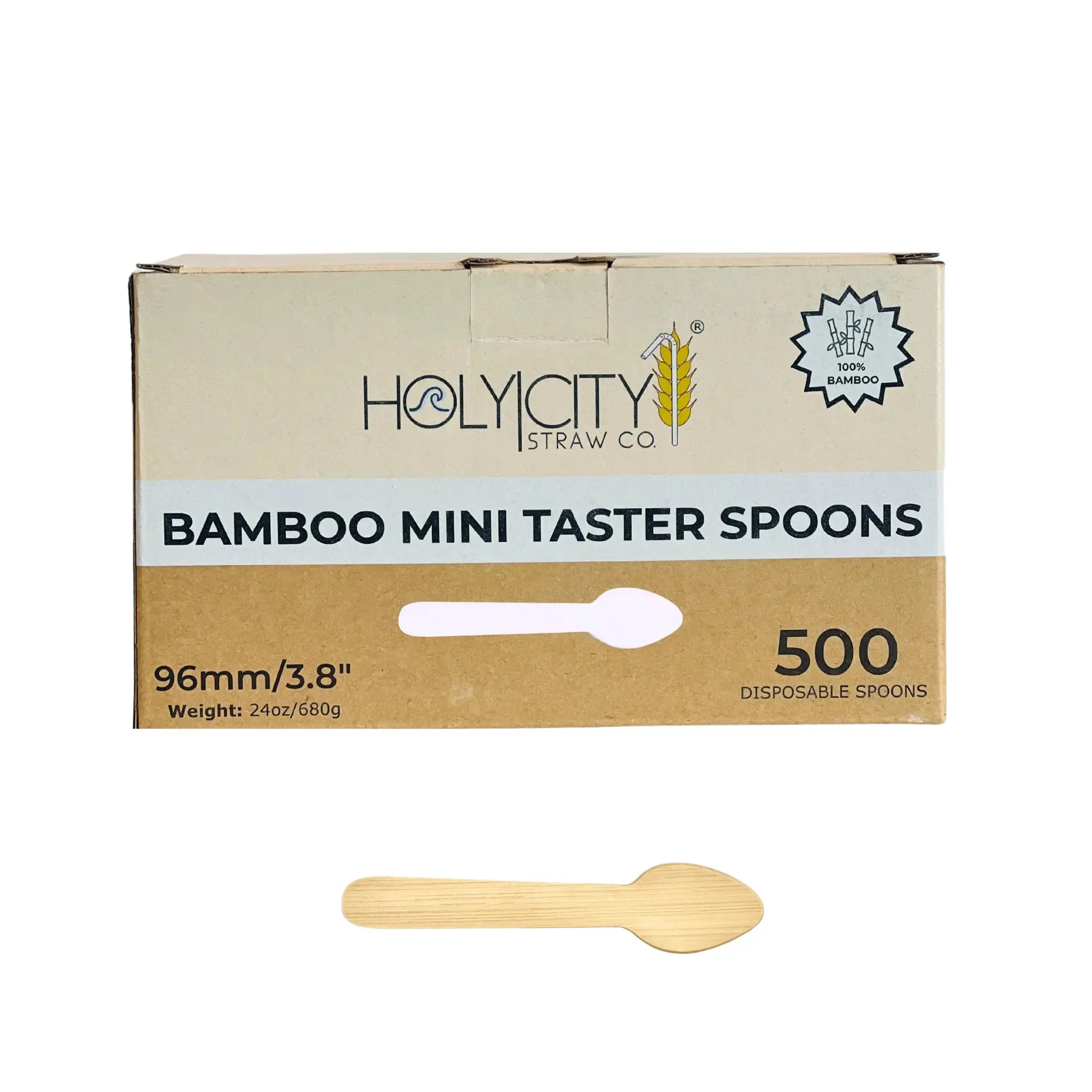 3.8" Bamboo Mini Taster Spoons
