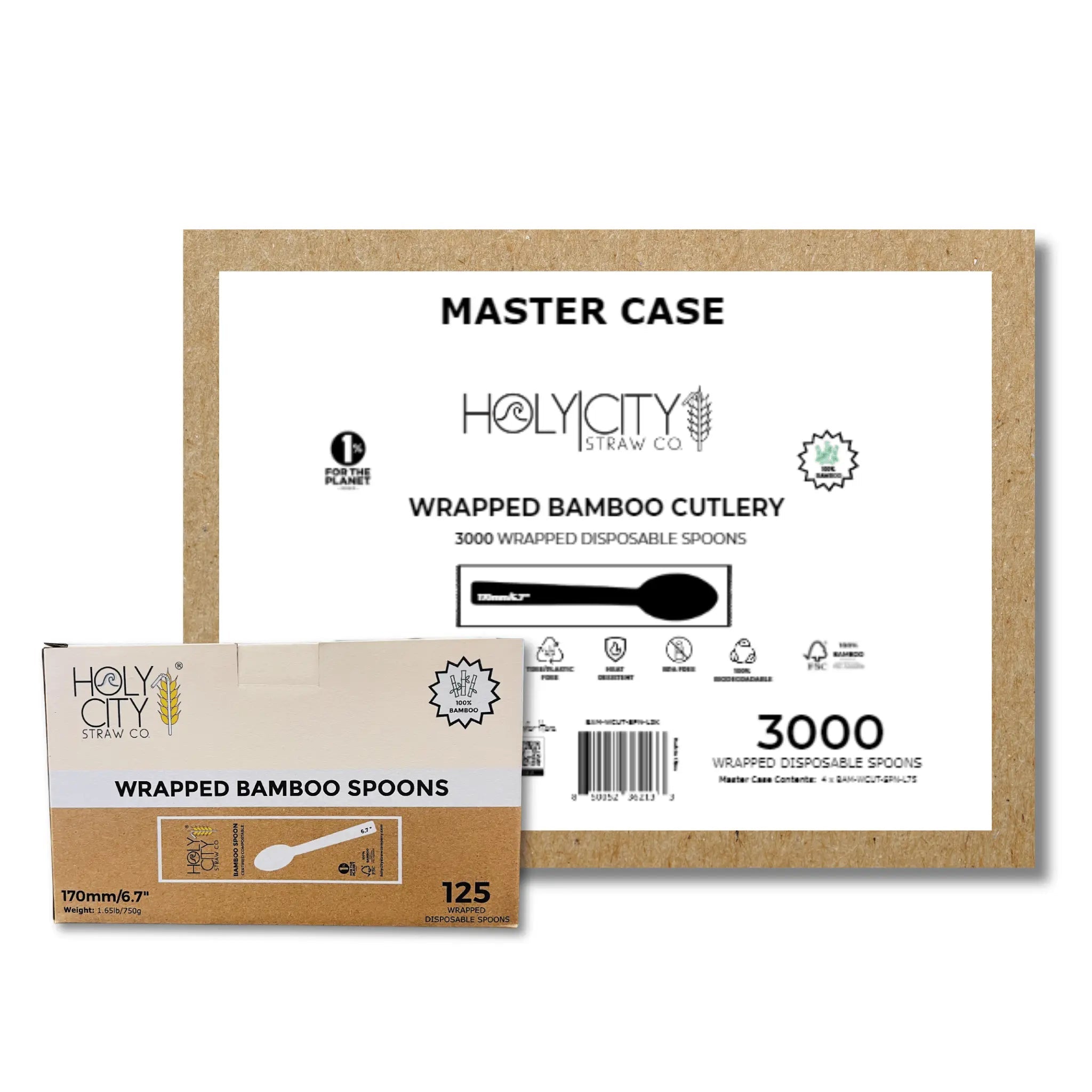 6.7" Wrapped Bamboo Spoons