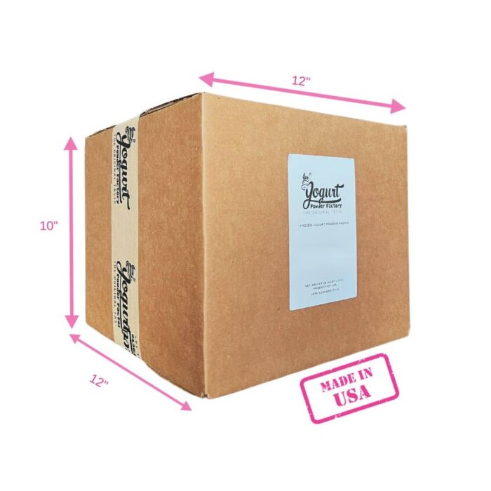 front of cardboard box with sizing information