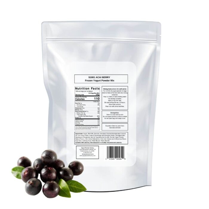 Acai Berry Frozen Yogurt Pre Mix One Bag (2kg/4.4lb) - Image 3