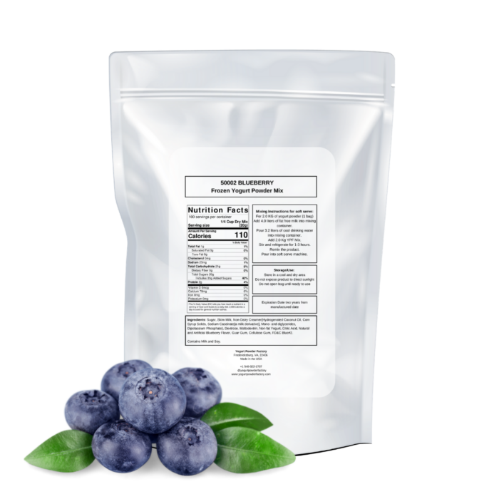 Blueberry Frozen Yogurt Powder Pre Mix One Bag (2kg/4.4lb) - Image 3