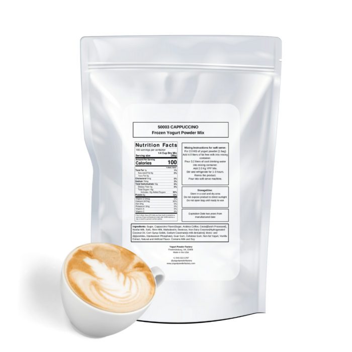 Cappuccino Frozen Yogurt Pre Mix One Bag (2kg/4.4lb) - Image 3