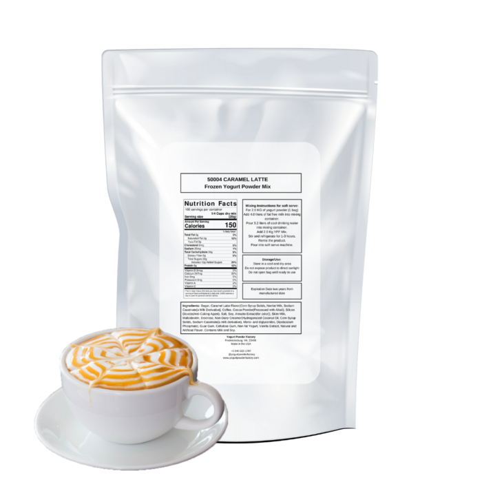 Caramel Latte Frozen Yogurt Pre Mix One Bag (2kg/4.4lb) - Image 3