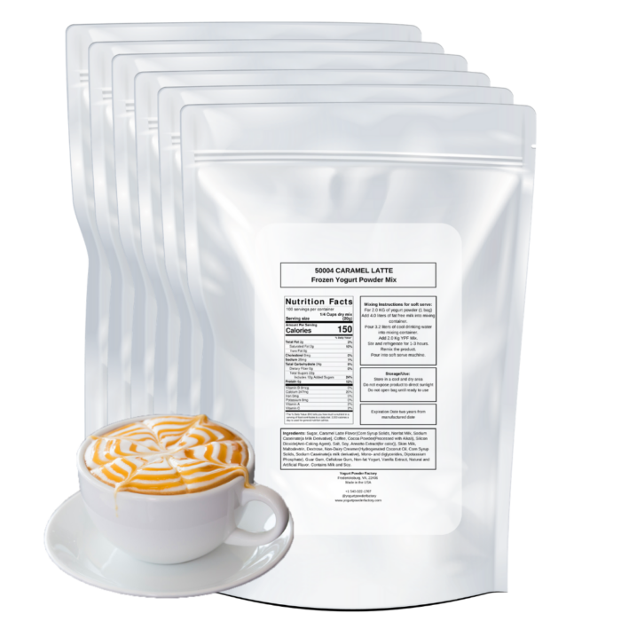 Caramel Latte Frozen Yogurt Pre Mix One Box (12kg/26.45lb) - Image 3