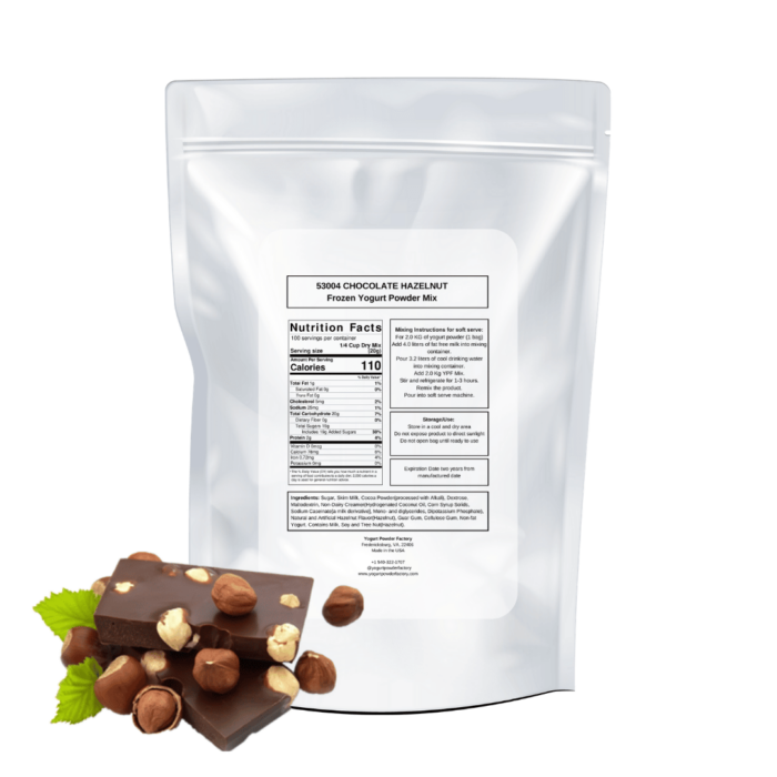Chocolate Hazelnut Frozen Yogurt Pre Mix One Bag (2kg/4.4lb) - Image 3