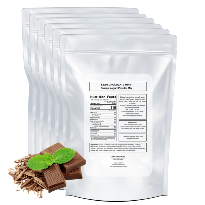 Chocolate Mint Frozen Yogurt Pre Mix One Box (12kg/26.45lb) - Image 3
