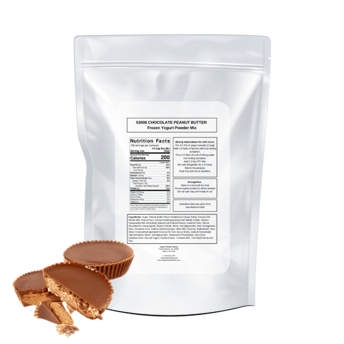Chocolate Peanut Butter Frozen Yogurt Pre Mix One Bag (2kg/4.4lb) - Image 3