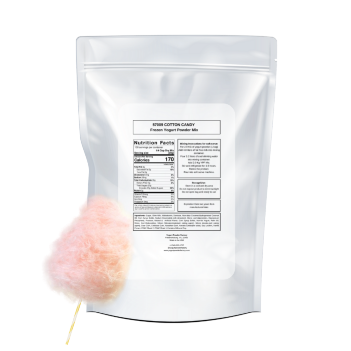 Cotton Candy Frozen Yogurt Pre Mix One Bag (2kg/4.4lb) - Image 3