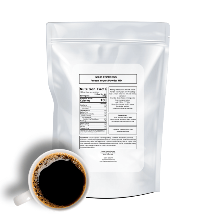 Espresso Frozen Yogurt Pre Mix One Bag (2kg/4.4lb) - Image 3