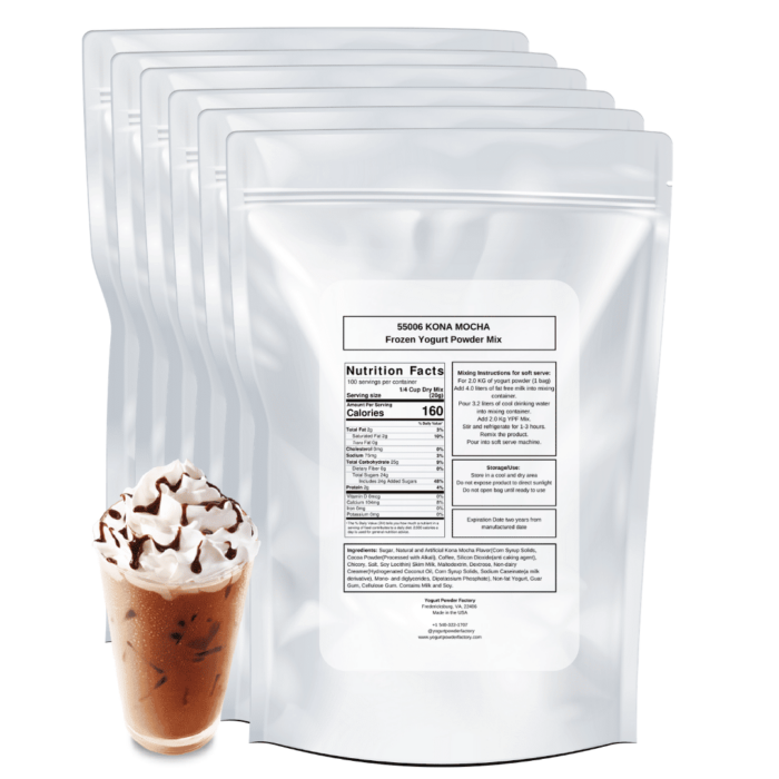 Kona Mocha Frozen Yogurt Pre Mix One Box (12kg/26.45lb) - Image 3