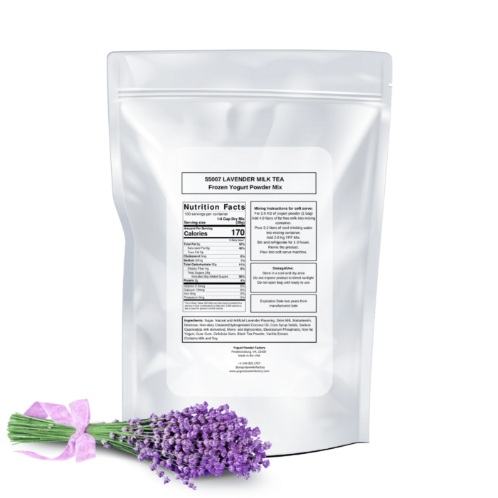 Lavender Milk Tea Frozen Yogurt Pre Mix One Bag (2kg/4.4lb) - Image 3