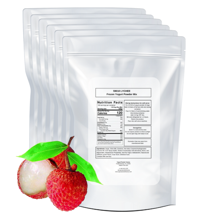Lychee Frozen Yogurt Pre Mix One Box (12kg/26.45lb) - Image 3