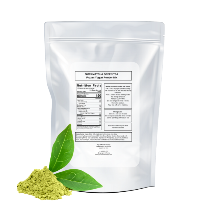 Matcha Green Tea Frozen Yogurt Pre Mix One Bag (2kg/4.4lb) - Image 3