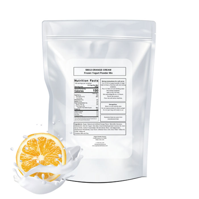 Orange Cream Frozen Yogurt Pre Mix One Bag (2kg/4.4lb) - Image 3