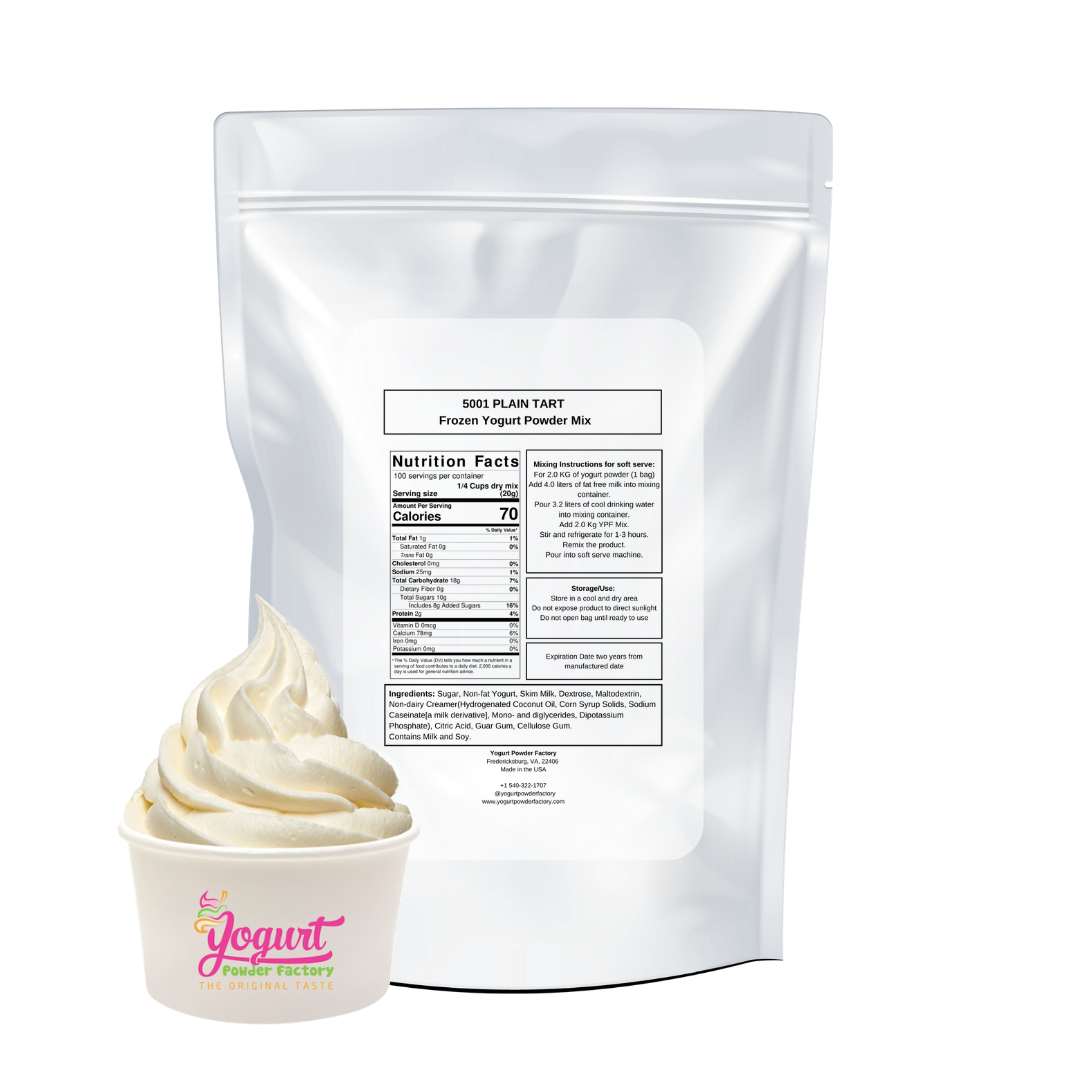 Plain Tart Frozen Yogurt Pre Mix One Box (12kg/26.45Lbs)