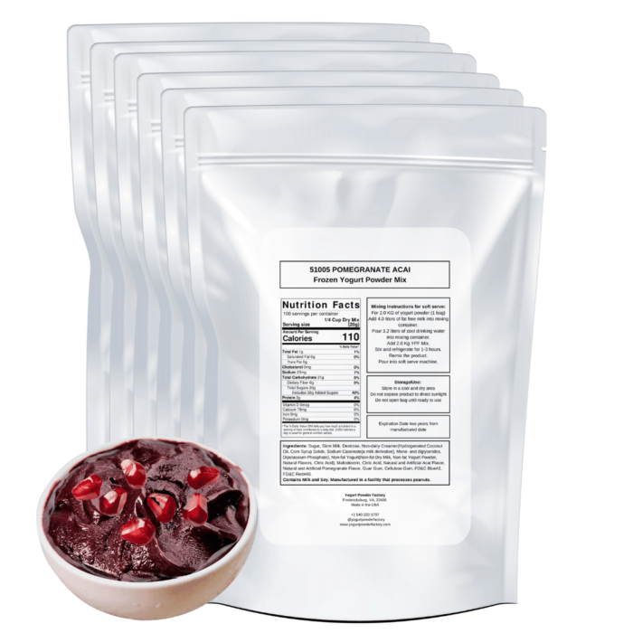back of pomegranate açaí box