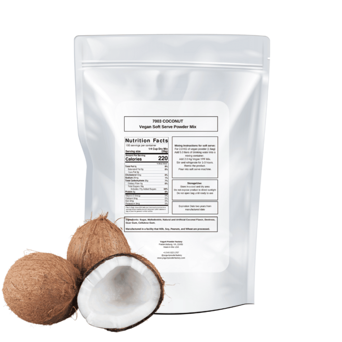 Vegan Coconut Frozen Yogurt Pre Mix One Bag (2kg/4.4lb) - Image 3