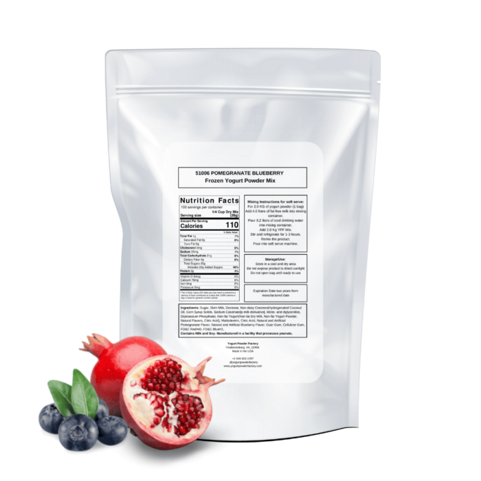 back of pomegranate blueberry bag