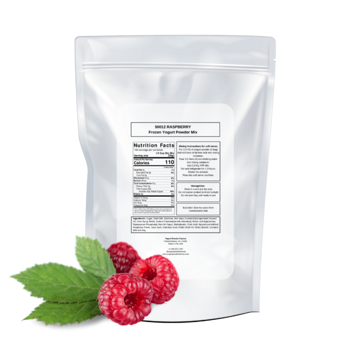 Raspberry Frozen Yogurt Powder Pre Mix One Bag (2kg/4.4lb) - Image 3