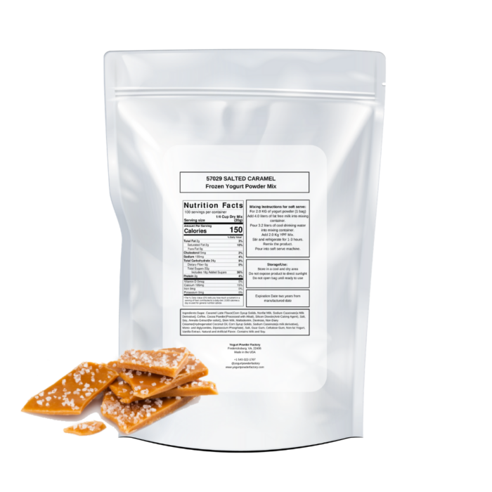 Salted Caramel Frozen Yogurt Pre Mix One Bag (2kg/4.4lb) - Image 3