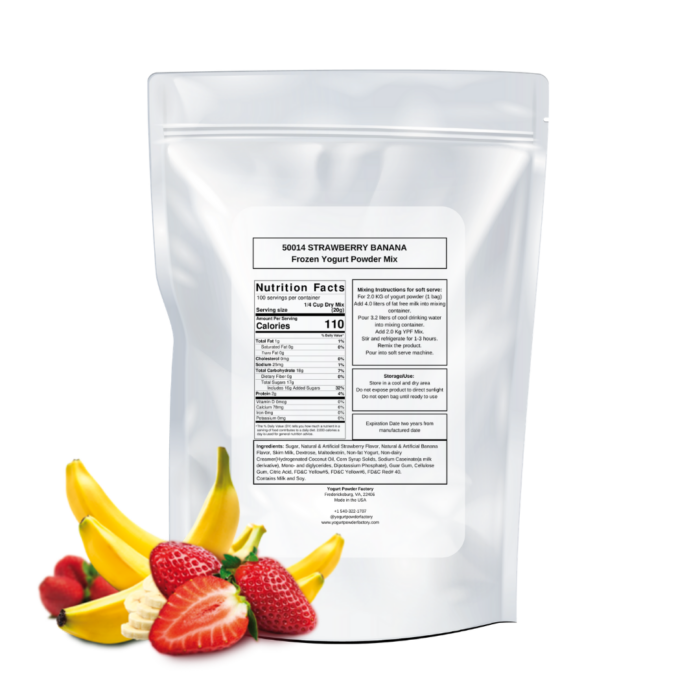 Strawberry Banana Frozen Yogurt Pre Mix One Bag (2kg/4.4lb) - Image 3