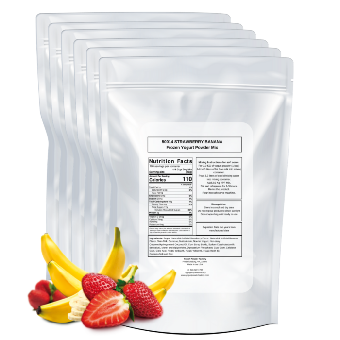 Strawberry Banana Frozen Yogurt Pre Mix One Box (12kg/26.45lb) - Image 3
