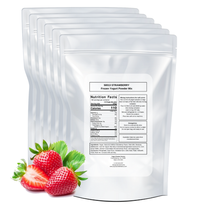 Strawberry Frozen Yogurt Pre Mix One Bag (2kg/4.4lb) - Image 3