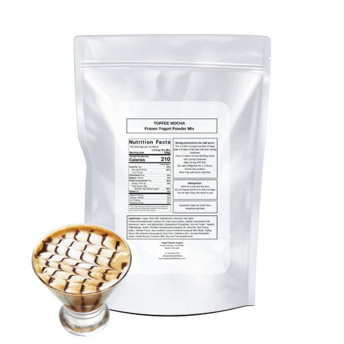 Toffee Mocha Frozen Yogurt Pre Mix One Bag (2kg/4.4lb) - Image 3