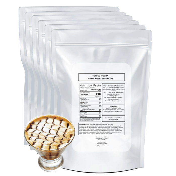 Toffee Mocha Frozen Yogurt Pre Mix One Box (12kg/26.45lb) - Image 3