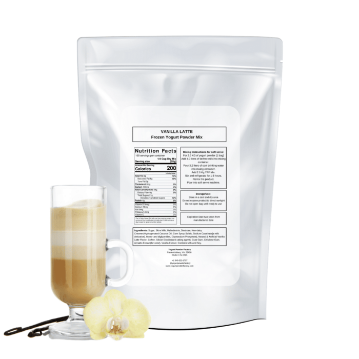 Vanilla Latte Frozen Yogurt Pre Mix One Bag (2kg/4.4lb) - Image 3