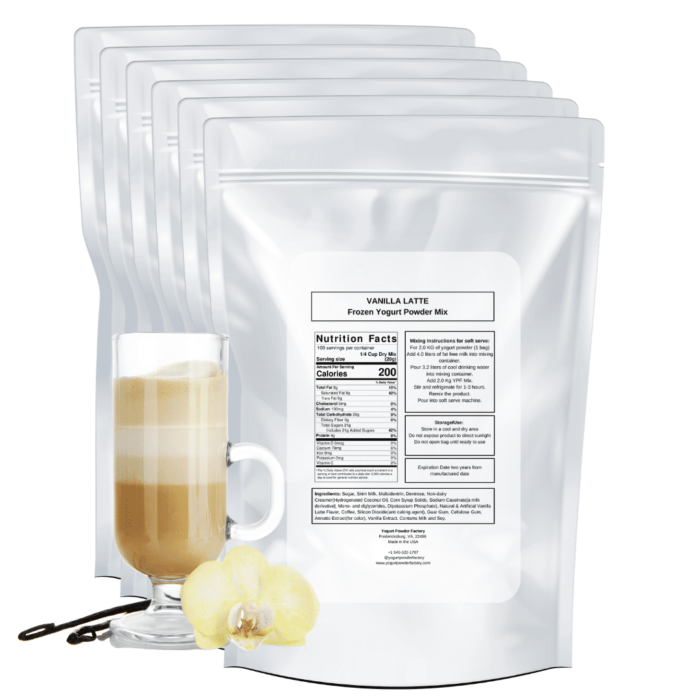 Vanilla Latte Frozen Yogurt Pre Mix One Box (12kg/26.45lb) - Image 3