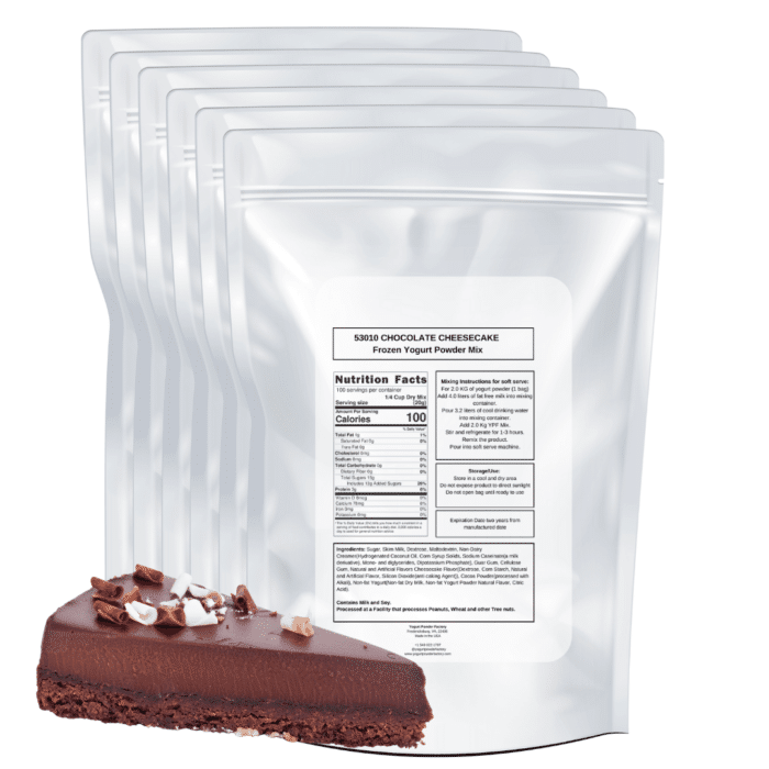 Back bag chocolate cheesecake frozen yogurt mix